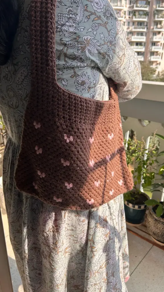 Crochet Love Tote Bag