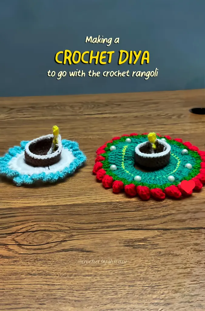 Crochet Rangoli & diya set