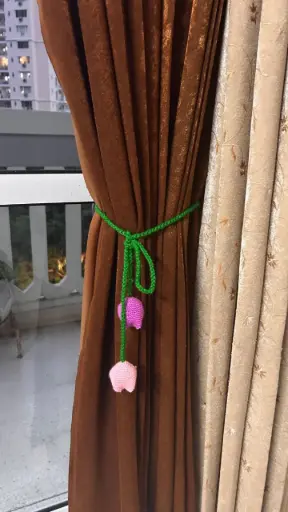 Crochet Tulip Curtain Tie Back