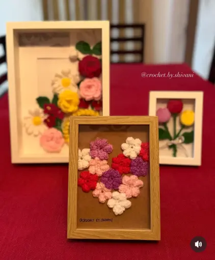 Crochet Heart Frame